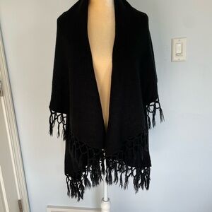 Black Fringe Shawl One Size Fits Most